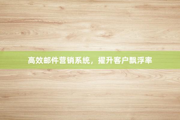 高效邮件营销系统，擢升客户飘浮率